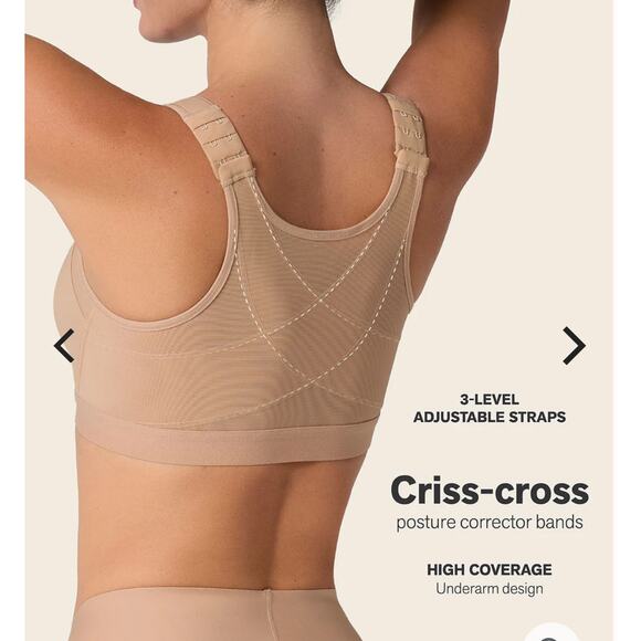 Brand New Leonisa Women's Size 42B Light Brown Posture Corrector Bra Multi - Picture 3 of 9